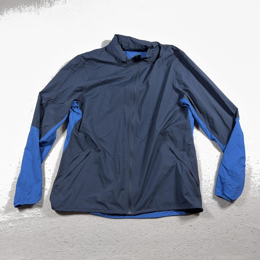Lululemon‎ Jacket Mens XL Blue Full Zip Hooded Windbreaker Running Hiking Trail